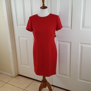 Studio 1 Size 8 Career Dress Red Short Sleeve